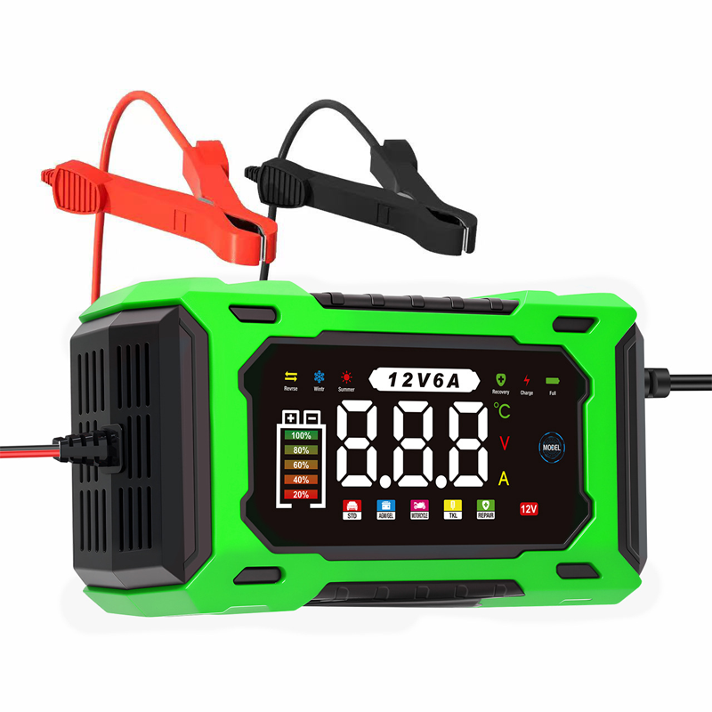 🔋🚗🛡️ PROMO -50% ! Chargeur de Batterie Voiture Intelligent 12V 6A – Réparation par Impulsions, Écran LCD, Sécurité Maximale