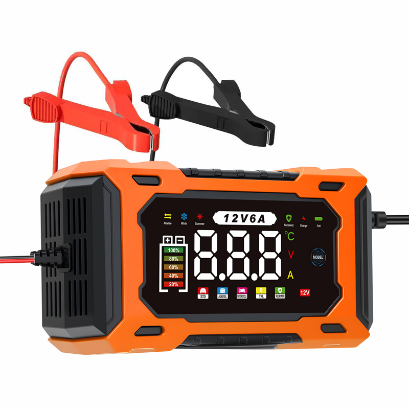 🔋🚗🛡️ PROMO -50% ! Chargeur de Batterie Voiture Intelligent 12V 6A – Réparation par Impulsions, Écran LCD, Sécurité Maximale