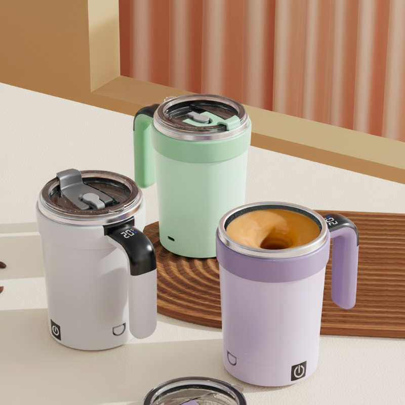 Mug auto-mélangeur avec affichage intelligent de la température