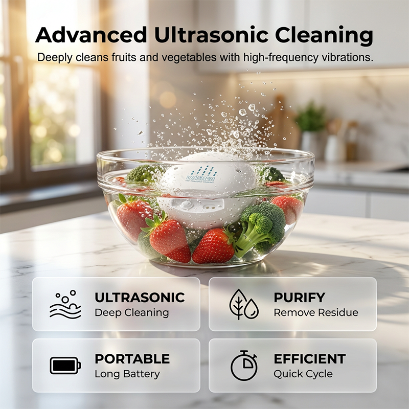 🔥Promotion exceptionnelle : 50 % de réduction🔥 Lave-fruits et légumes à ultrasons portable – rechargeable par USB, idéal pour nettoyer les fruits et légumes, à la maison ou en voyage 🥬