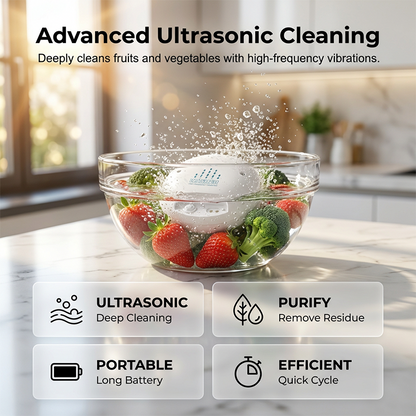 🔥Promotion exceptionnelle : 50 % de réduction🔥 Lave-fruits et légumes à ultrasons portable – rechargeable par USB, idéal pour nettoyer les fruits et légumes, à la maison ou en voyage 🥬