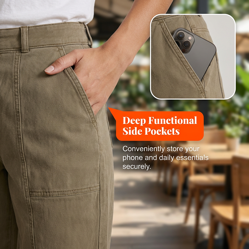 👖 50 % de réduction 💐Pantalon utilitaire fuselé à taille haute pour femme