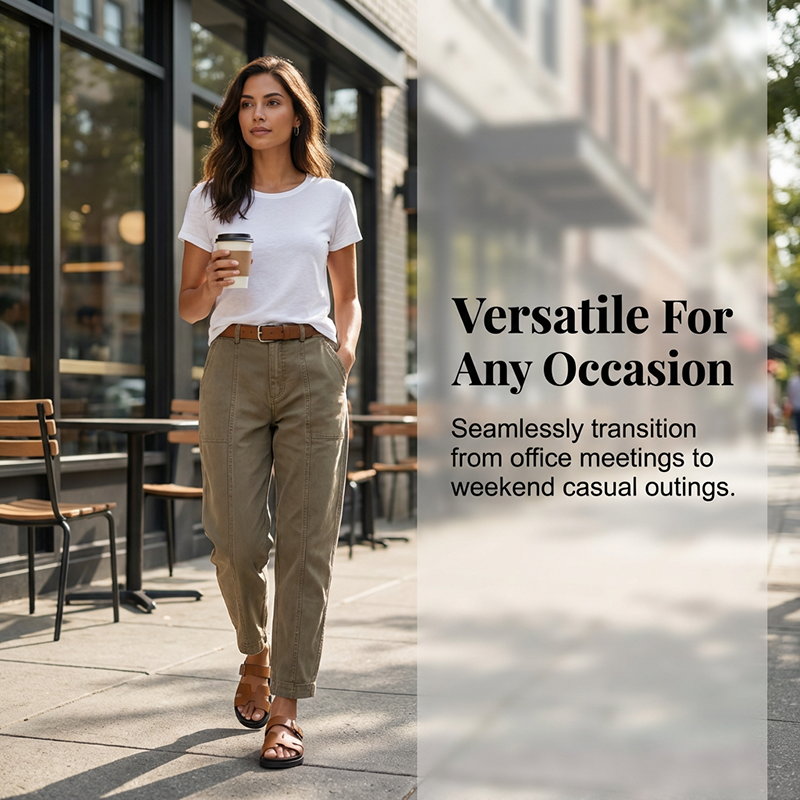 👖 50 % de réduction 💐Pantalon utilitaire fuselé à taille haute pour femme