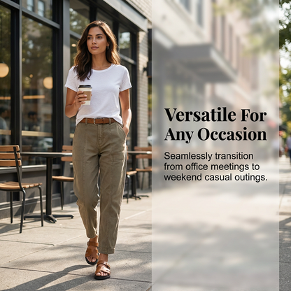 👖 50 % de réduction 💐Pantalon utilitaire fuselé à taille haute pour femme