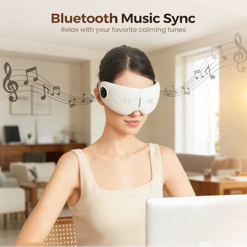 Appareil de massage oculaire Bluetooth avec fonction chauffante et musique