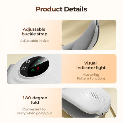 Appareil de massage oculaire Bluetooth avec fonction chauffante et musique