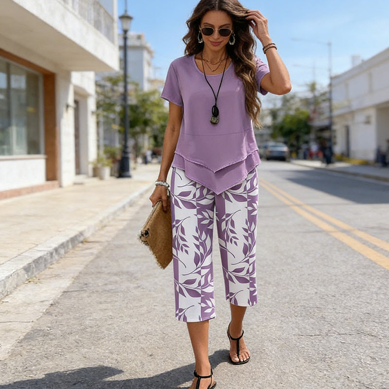 💐50% DE RÉDUCTION ! Ensemble Haut Long & Pantalon Large – Tissu Doux, Look Décontracté ☁️🌿【Offre Limitée】