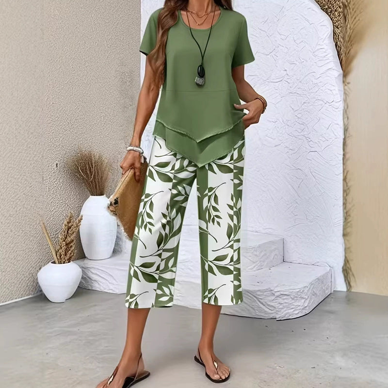 💐50% DE RÉDUCTION ! Ensemble Haut Long & Pantalon Large – Tissu Doux, Look Décontracté ☁️🌿【Offre Limitée】