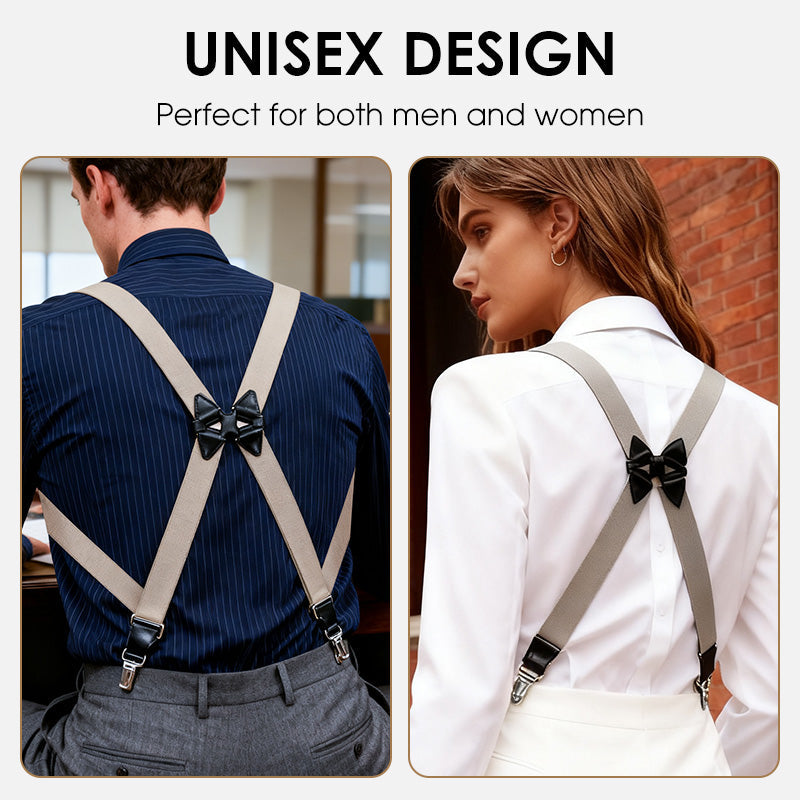 Bretelles élastiques unisexes avec 2 pinces