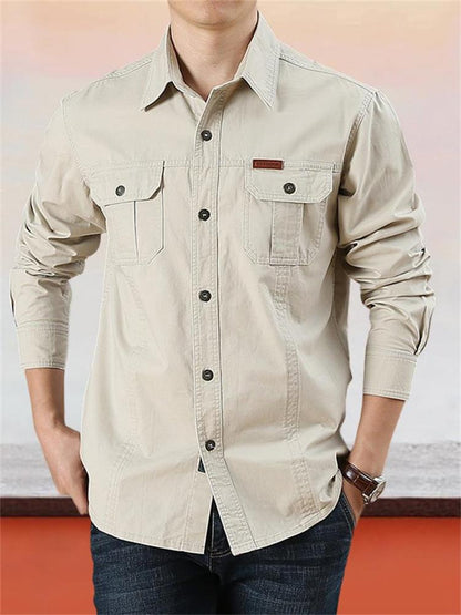 Nouveau style 2026✨Chemise de travail en coton à manches longues pour homme👔