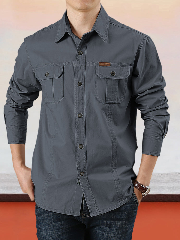 Nouveau style 2026✨Chemise de travail en coton à manches longues pour homme👔
