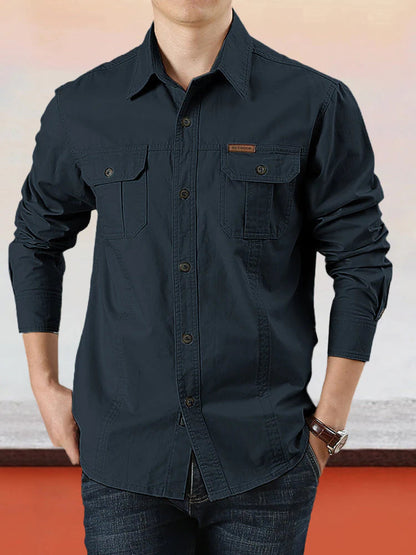 Nouveau style 2026✨Chemise de travail en coton à manches longues pour homme👔