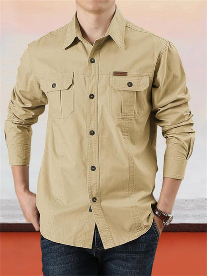 Nouveau style 2026✨Chemise de travail en coton à manches longues pour homme👔
