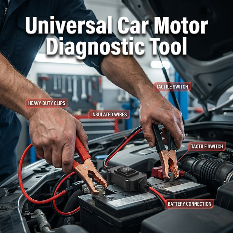 🔧 PROMO LIMITÉE 50% DE RÉDUCTION ! 🚗 Outil Universel de Diagnostic Moteur – Pince Crocodiles Cuivre, Interrupteur 1 Touche 🔋