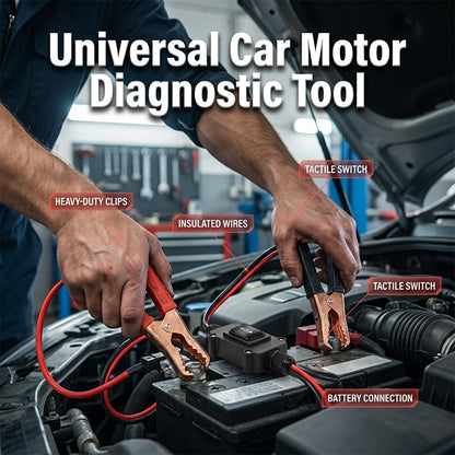 🔧 PROMO LIMITÉE 50% DE RÉDUCTION ! 🚗 Outil Universel de Diagnostic Moteur – Pince Crocodiles Cuivre, Interrupteur 1 Touche 🔋