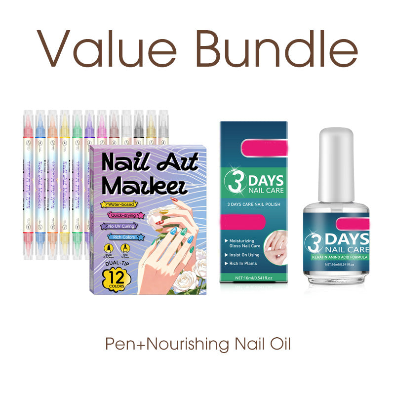 💅✨ Stylo nail art 2-en-1 – Pointe double pour lignes fines et détails, créez des motifs nets et professionnels à la maison ou en voyage, sans effort et sans bavure 🎨🖊️