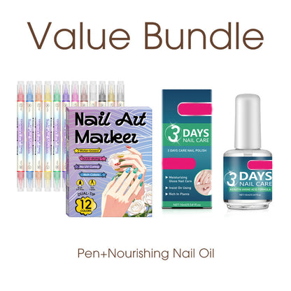 💅✨ Stylo nail art 2-en-1 – Pointe double pour lignes fines et détails, créez des motifs nets et professionnels à la maison ou en voyage, sans effort et sans bavure 🎨🖊️