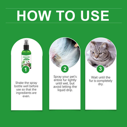 🍃Spray naturel anti-puces et anti-tiques pour chiens et chats🐾 Protégez votre animal de compagnie bien-aimé contre les parasites