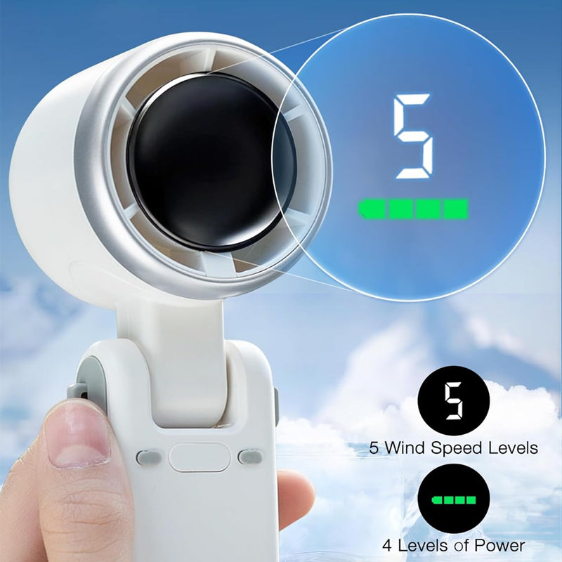 🌀🔋 PROMO FLASH 50% ! Ventilateur Portable Rechargeable 5 Vitesses – 3600mAh, Moteur Sans Balais, Écran LED, Angle Réglable 180°, 3 Couleurs, Parfait Bureau & Voyage ✨