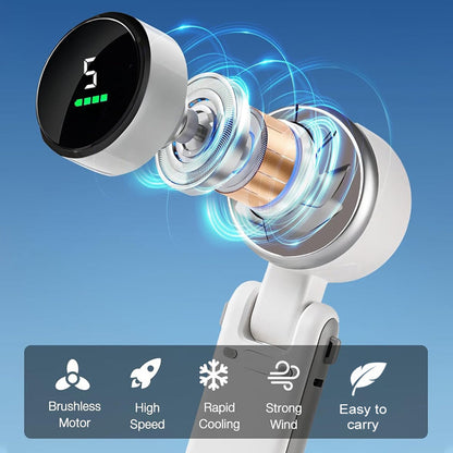 🌀🔋 PROMO FLASH 50% ! Ventilateur Portable Rechargeable 5 Vitesses – 3600mAh, Moteur Sans Balais, Écran LED, Angle Réglable 180°, 3 Couleurs, Parfait Bureau & Voyage ✨