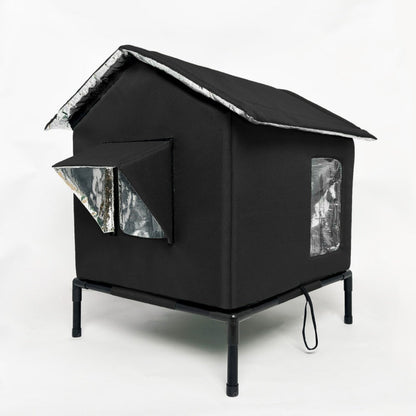 🐈 -50% ! 🌧️ Maison pour Chat Extérieure Surélevée Toutes Saisons – Oxford + Aluminium Thermique – Imperméable & Isolée – Pliable pour Confort Douillet ✨