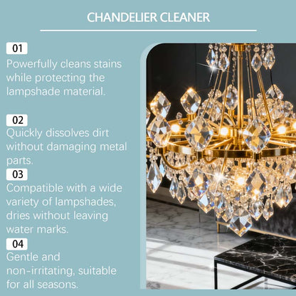 💡50 % DE RÉDUCTION🧼 Spray nettoyant pour luminaires | Élimine efficacement les taches · Sans danger pour tous les matériaux, ne laisse aucun résidu · Protège le métal contre l'oxydation · Convient aux lustres et aux luminaires décoratifs
