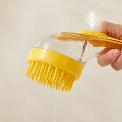 📢📢50 % DE RÉDUCTION !! ⏰Brosse de bain pour animaux de compagnie avec long manche et distributeur de shampoing