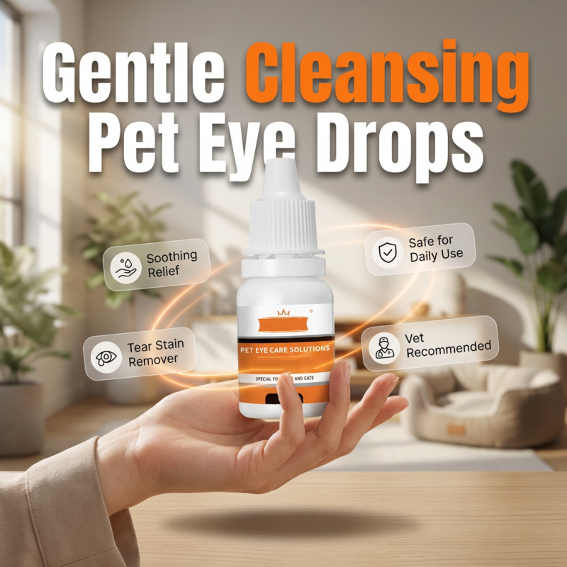 Gouttes ophtalmiques nettoyantes douces pour animaux de compagnie