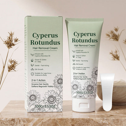 Crème dépilatoire pour une peau lisse comme de la soie