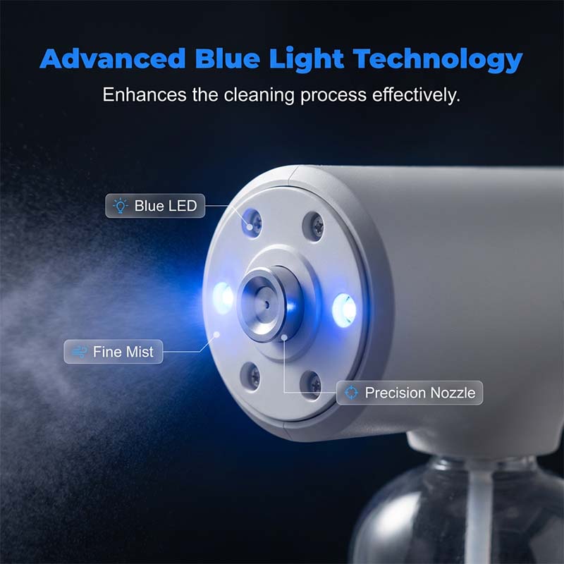 📢📢57 % DE RÉDUCTION !! ⏰ Atomiseur nano sans fil – Désinfection sans contact, lumière bleue – Pour la maison, le bureau et la voiture 🏠