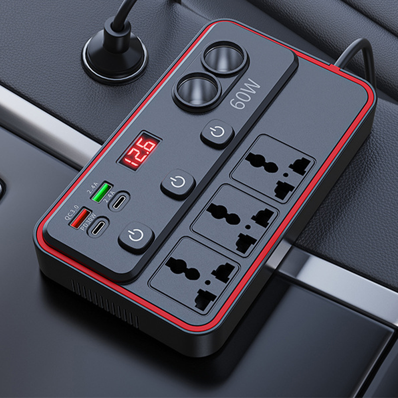 🚗🔌 Chargeur Voiture Multifonction | Prises Secteur + Ports USB Charge Rapide ⚡