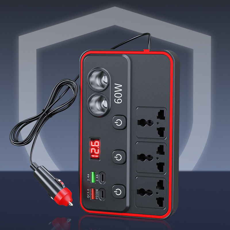 🚗🔌 Chargeur Voiture Multifonction | Prises Secteur + Ports USB Charge Rapide ⚡