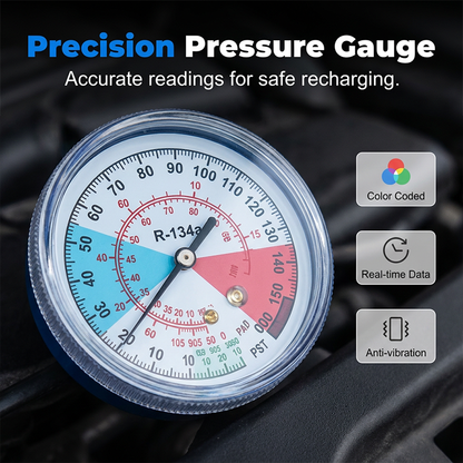 🔧 PROMO FLASH 52% ⚙️Tuyau de remplissage de réfrigérant R134a pour climatisation avec manomètre 🚗