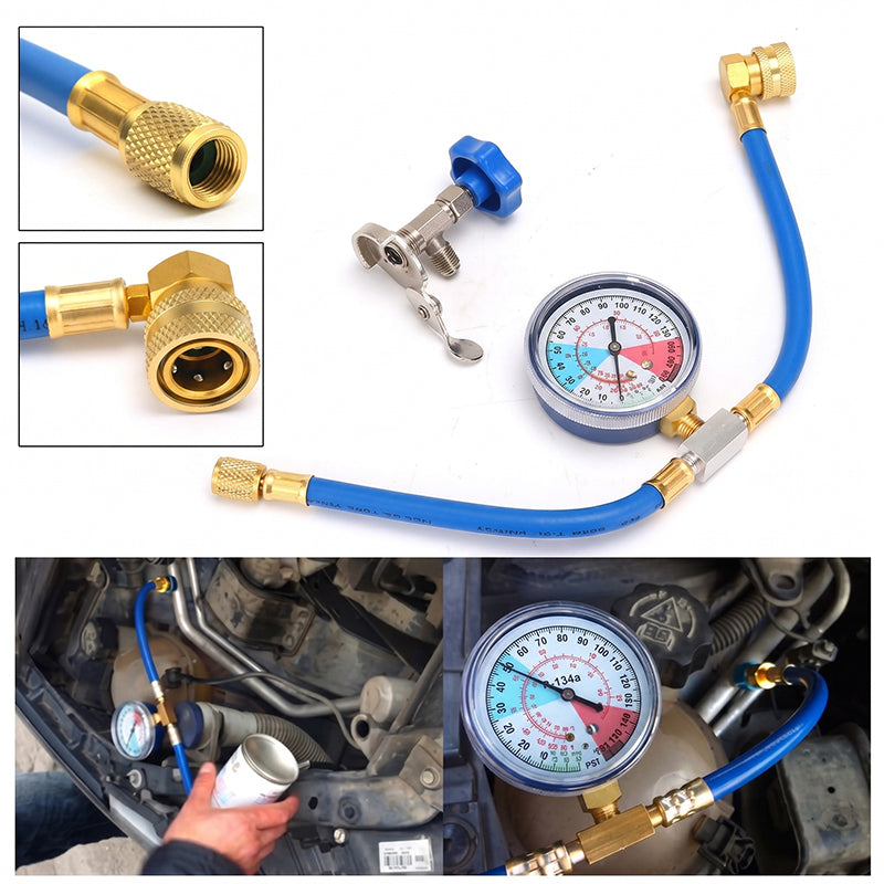 🔧 PROMO FLASH 52% ⚙️Tuyau de remplissage de réfrigérant R134a pour climatisation avec manomètre 🚗