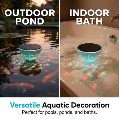 Lampe solaire flottante pour piscine avec projection de poissons