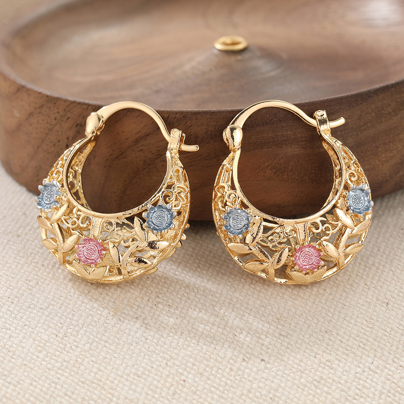 🌙PROMO LIMITÉE 50% DE RÉDUCTION✨Boucles d'Oreilles Croissant – Plaqué Or, Émaillé, Filigrane✨