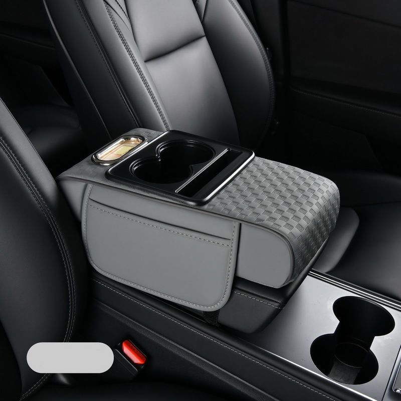 Coussin d'accoudoir de voiture, housse de console centrale 5 en 1 avec 2 sacs de rangement, porte-gobelet, emplacement pour boîte à mouchoirs, emplacement pour téléphone pour berlines, accessoires de voiture, organisateurs intérieurs