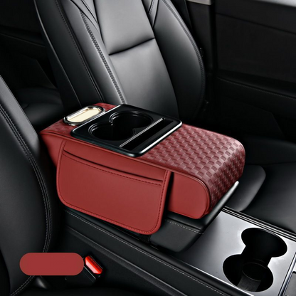Coussin d'accoudoir de voiture, housse de console centrale 5 en 1 avec 2 sacs de rangement, porte-gobelet, emplacement pour boîte à mouchoirs, emplacement pour téléphone pour berlines, accessoires de voiture, organisateurs intérieurs