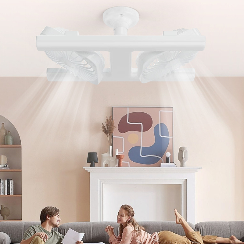 📢📢50 % DE RÉDUCTION !! ⏰Ventilateur de plafond à double tête avec lumière LED – design moderne avec télécommande pour salon et chambre