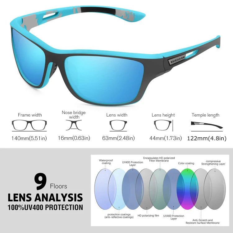 Lunettes de soleil de sport outdoor pour homme 2026 avec verres polarisés anti-éblouissement