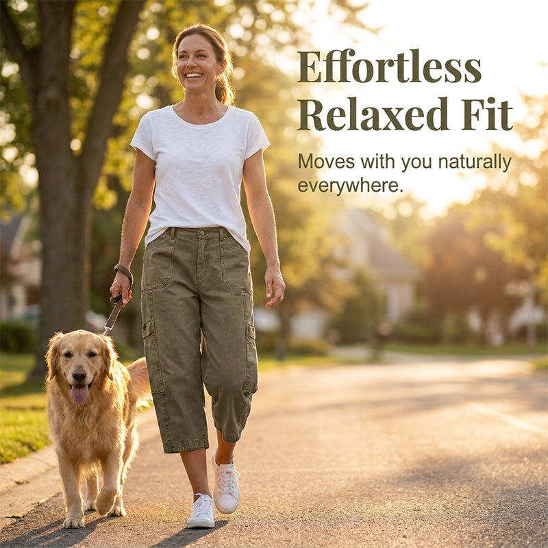 🔥👖 PROMO FLASH 50% ! Pantalons Cargo Capri Décontractés – Coupe Ample, Poches Multiples, Tissu Respirant, 6 Tailles, Idéaux Été & Quotidien 🌿