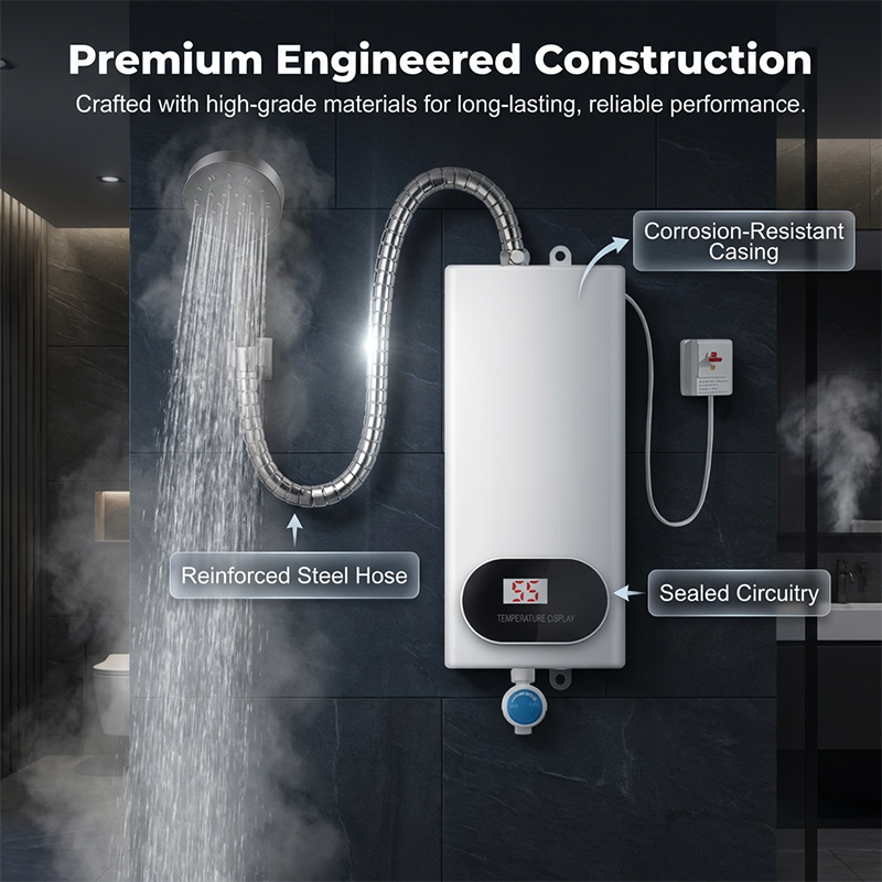 💧 Chauffe-Eau Électrique Instantané Sans Réservoir – Compact, Écran LED & Protection Anti-Fuite 🏠