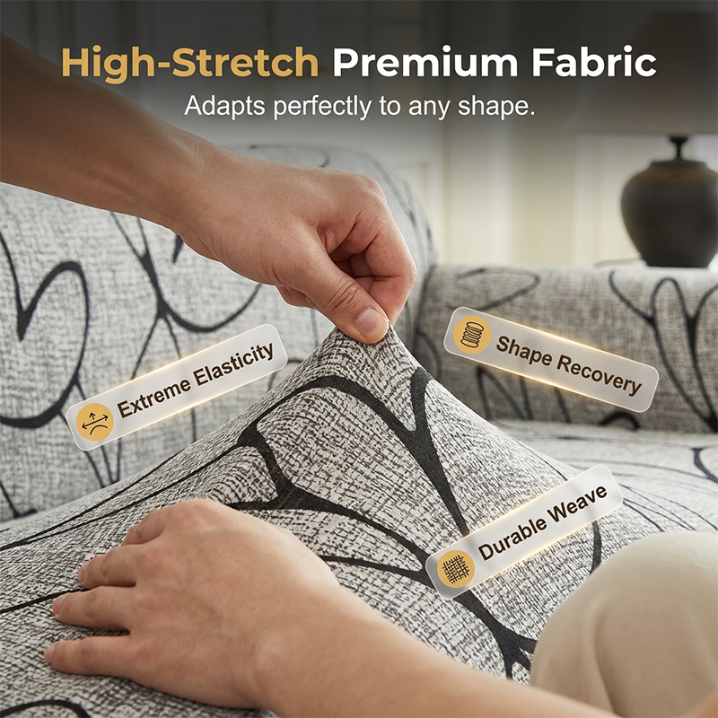 🛋️50% DE RÉDUCTION !🧵 Housses de canapé universelles extensibles – Tissu élastique, fixation antidérapante🌿🏠