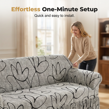 🛋️50% DE RÉDUCTION !🧵 Housses de canapé universelles extensibles – Tissu élastique, fixation antidérapante🌿🏠