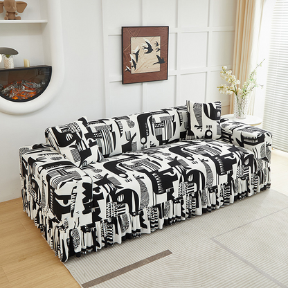 🛋️50% DE RÉDUCTION !🧵 Housses de canapé universelles extensibles – Tissu élastique, fixation antidérapante🌿🏠