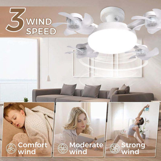 🌀 55 % DE RÉDUCTION ! 💡 Ventilateur de plafond avec douille E27 – 2-en-1 silencieux, ventilateur LED avec télécommande – Refroidissement et éclairage en un seul appareil 🏠