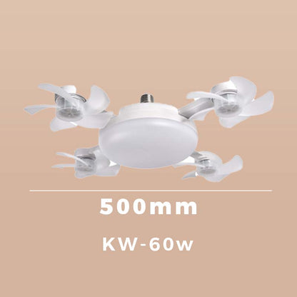 🌀Nouveau ventilateur de plafond avec éclairage et douille E27 – Ventilateur LED silencieux 2 en 1 avec télécommande, combinaison écoénergétique de refroidissement et d'éclairage pour la chambre à coucher