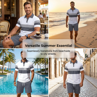 👕 PROMO -50% ! 💥 Set 2 Pièces Chemise & Short Homme Imprimé Numérique – Tissu Premium Respirant, Coupe Athlétique, Infroissable · 5 Coloris · S–6XL ✨ 2 Achetés = Livraison Gratuite