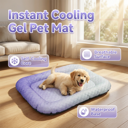 🐶🐱Pet Cooling Pad Mat for Dogs and Cats - Ice Silk Summer Cool Bed Blanket in Gradient Colours, Breathable Soft Sleeping Cushion for Indoor Floors Sofas and Car Travel Washable Multiple Sizes Available