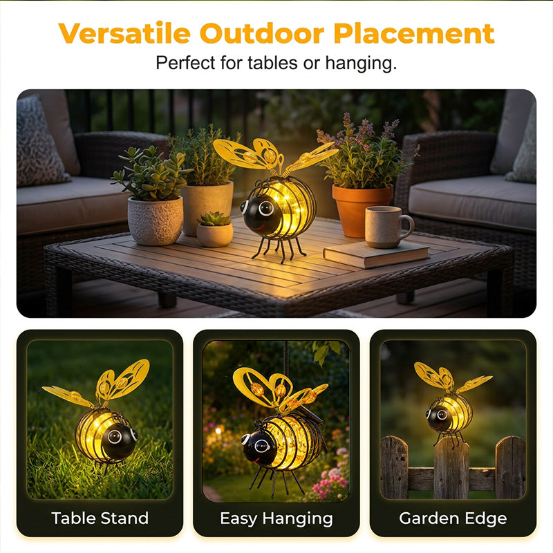 🐝 Suspension solaire en forme d'abeille pour l'extérieur – Le cadeau idéal pour les amateurs de plantes, les mamans ou tout simplement ceux qui aiment sourire ❤️
